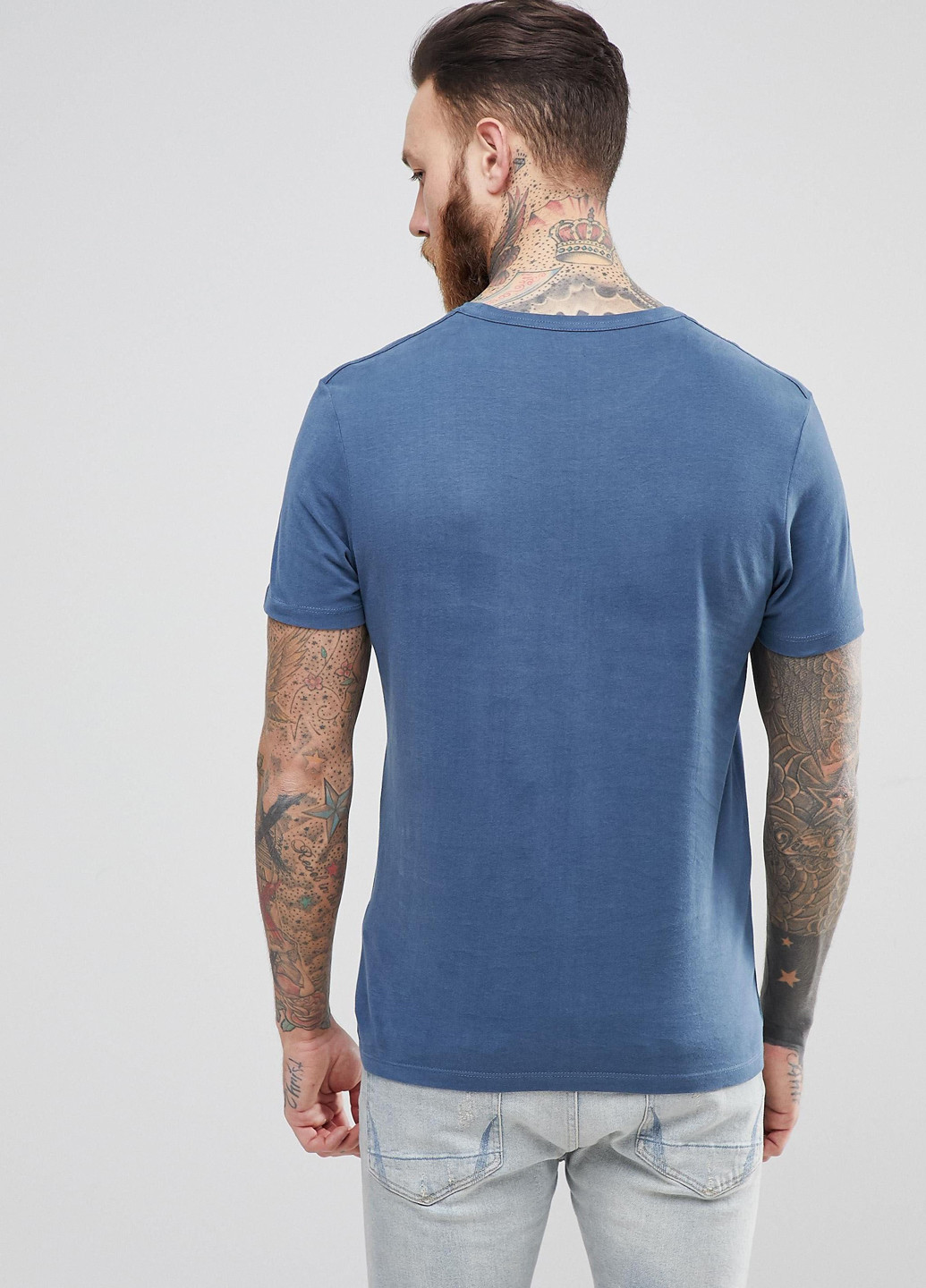 Серо-синяя футболка Allsaints