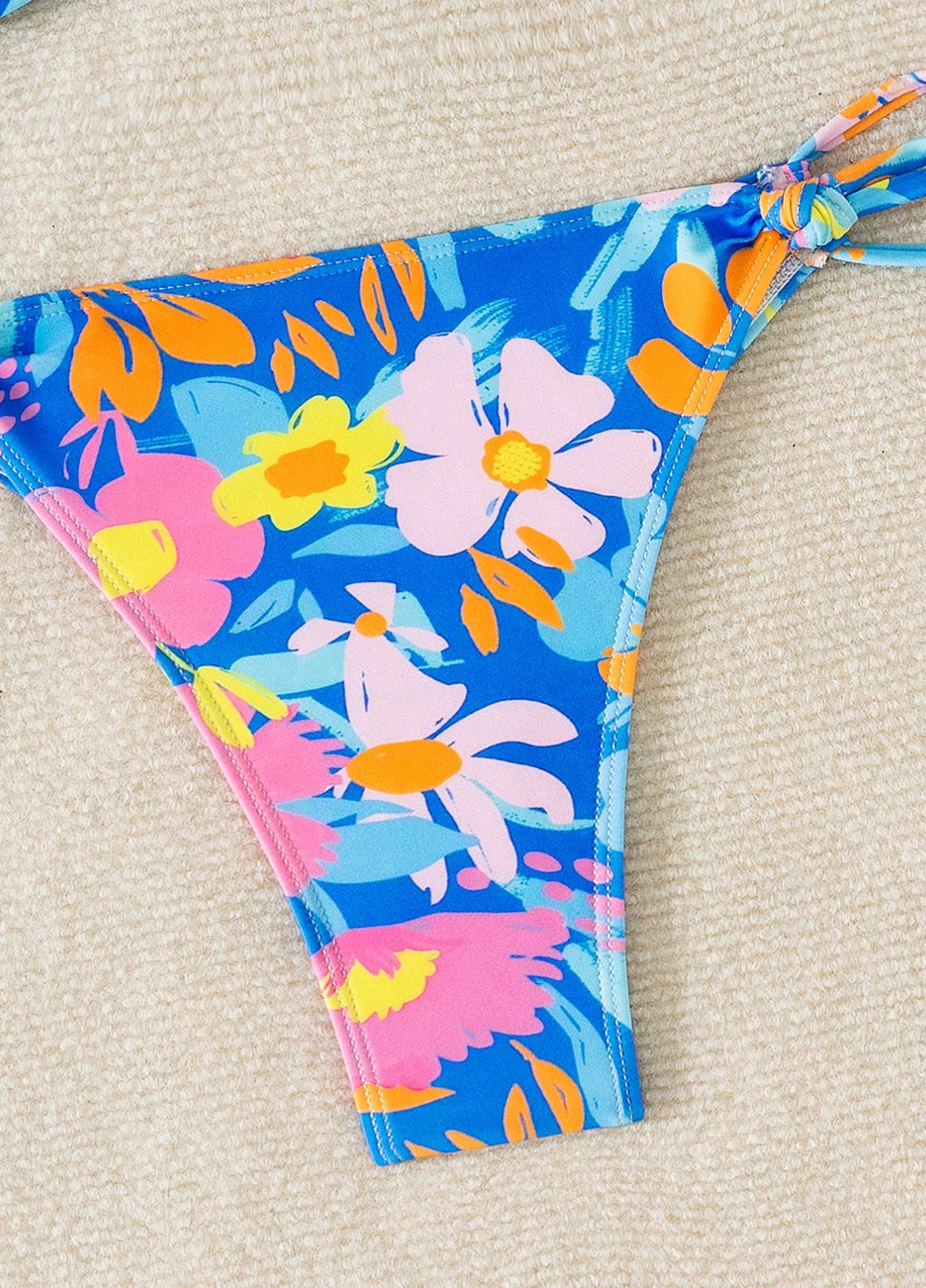 Блакитний літній купальник (ліф, трусики) бандо, роздільний SHEIN