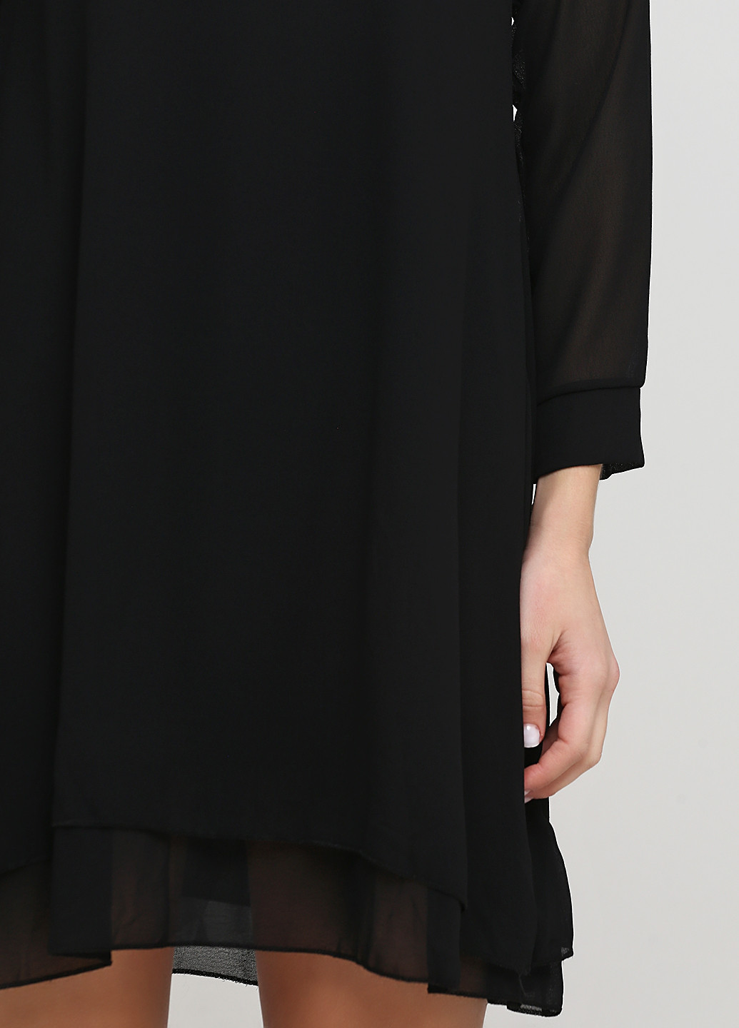 Чорна кежуал плаття, сукня а-силует Made in France однотонна