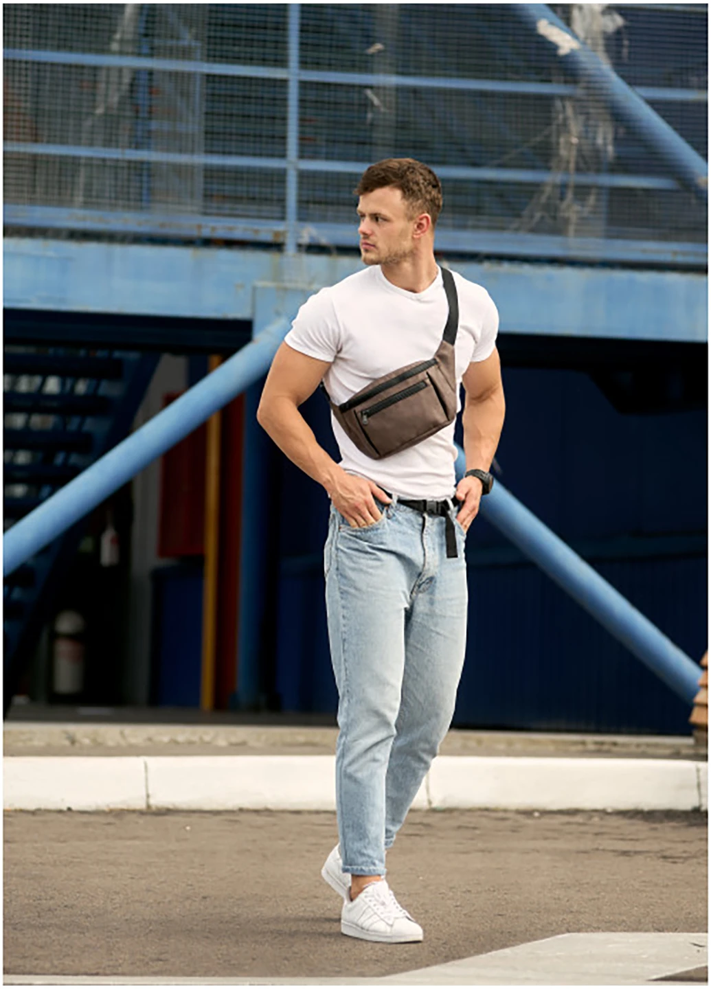 Мужская сумка на пояс 38х17х6 см Sambag (252133493)