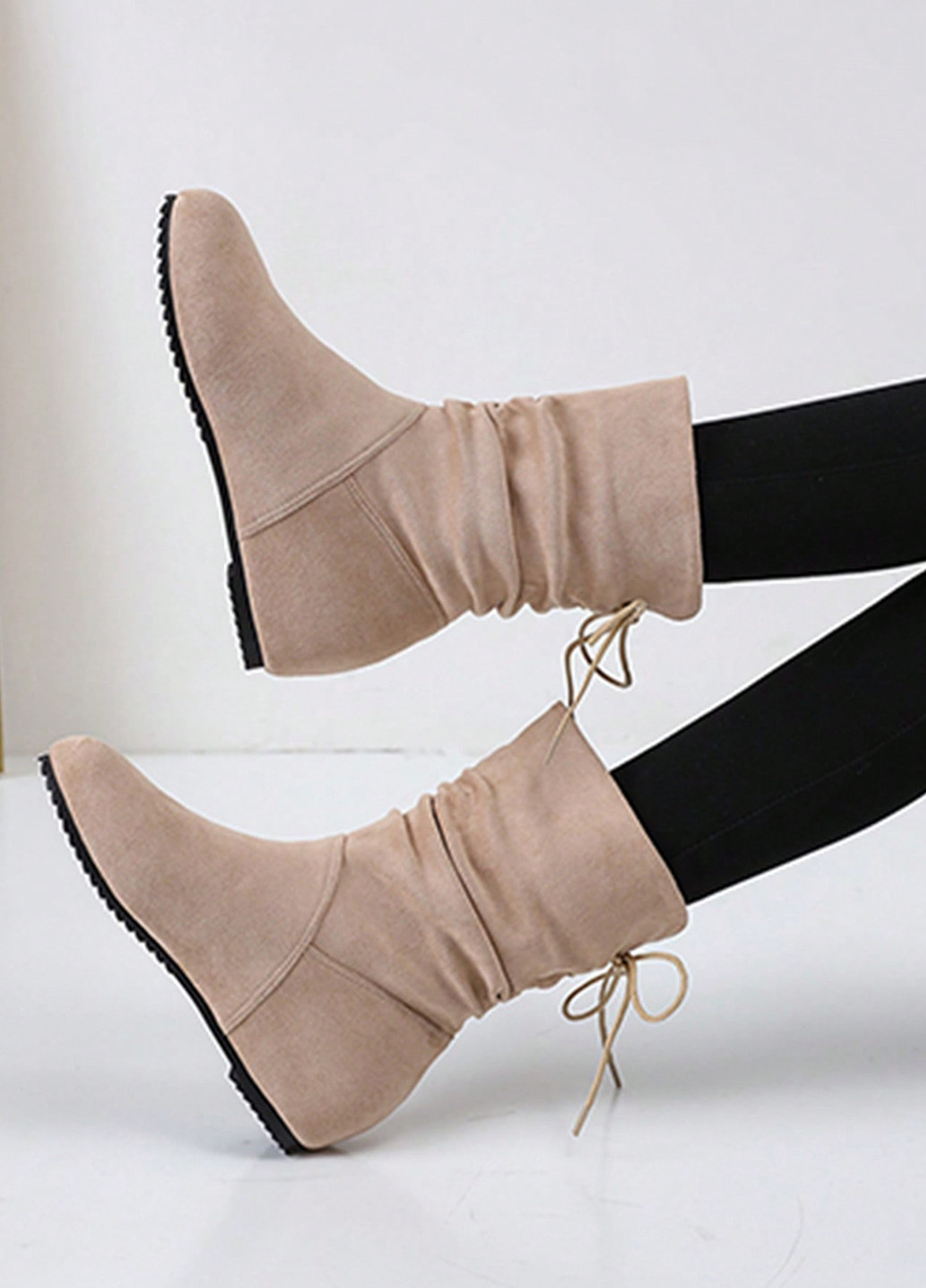 Осенние ботильоны SHEIN со шнуровкой тканевые