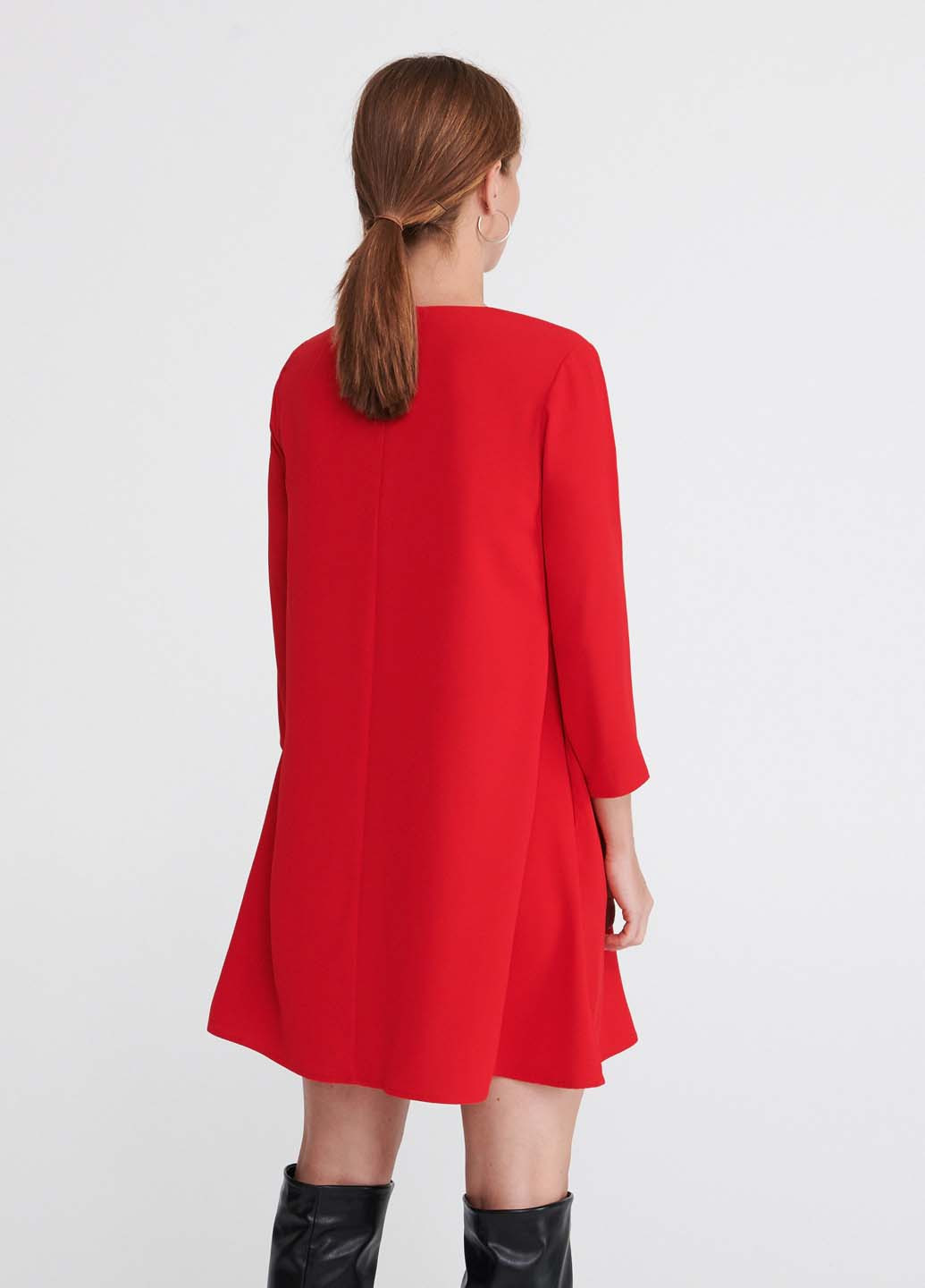 Красное кэжуал платье а-силуэт Reserved однотонное