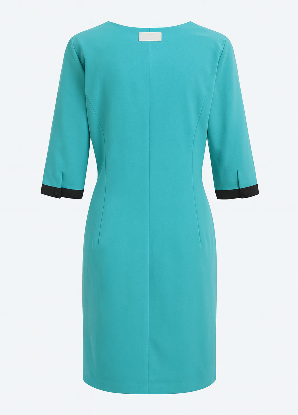 Бирюзовое кэжуал платье футляр Sassofono однотонное