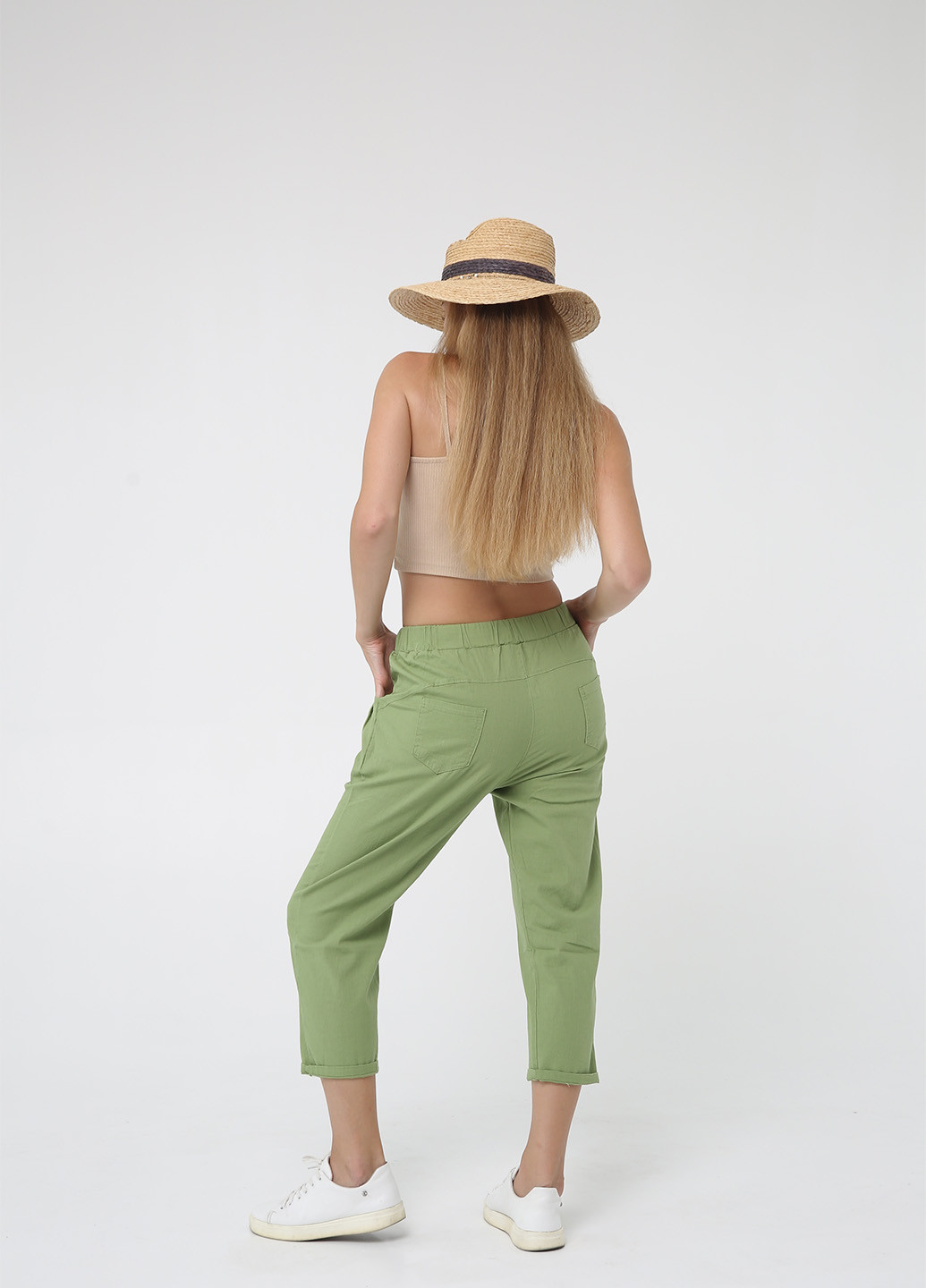 Зеленые кэжуал летние прямые, карго, чиносы брюки Icon
