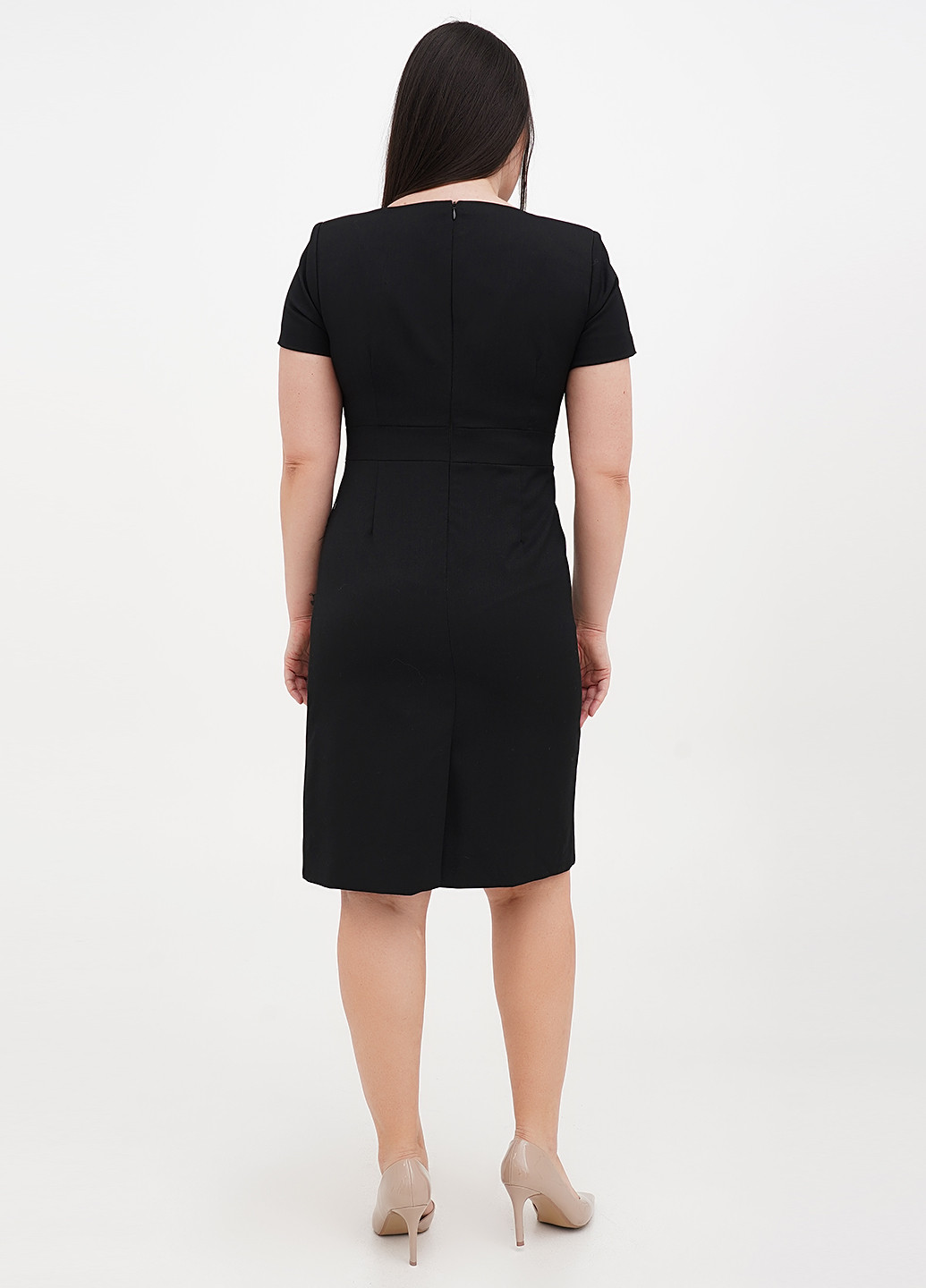 Черное кэжуал платье футляр No Brand однотонное