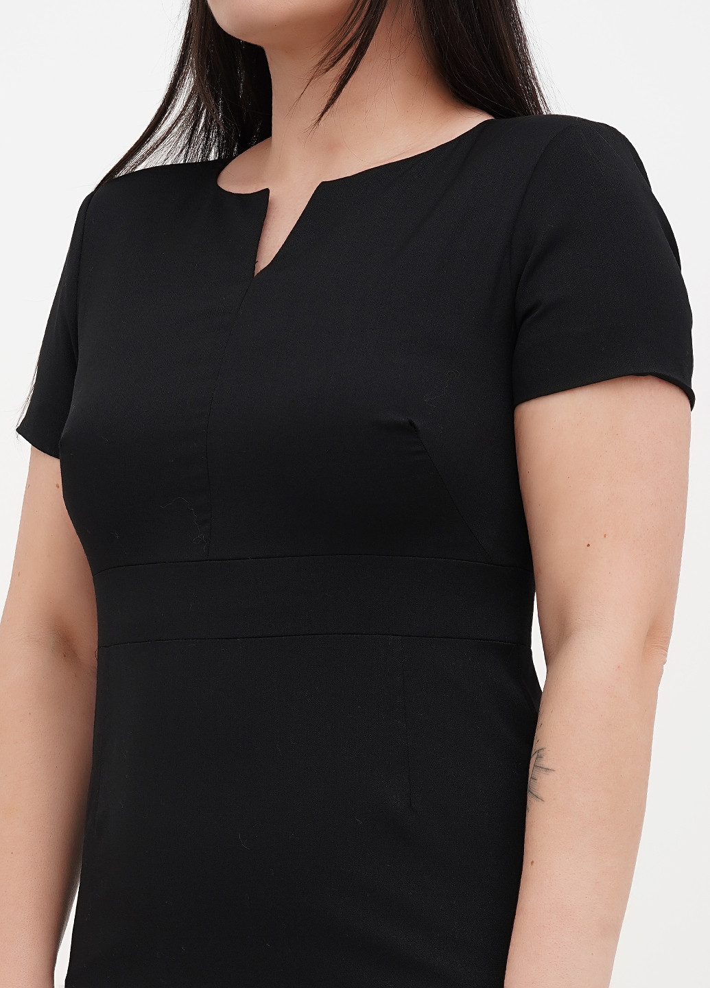 Черное кэжуал платье футляр No Brand однотонное