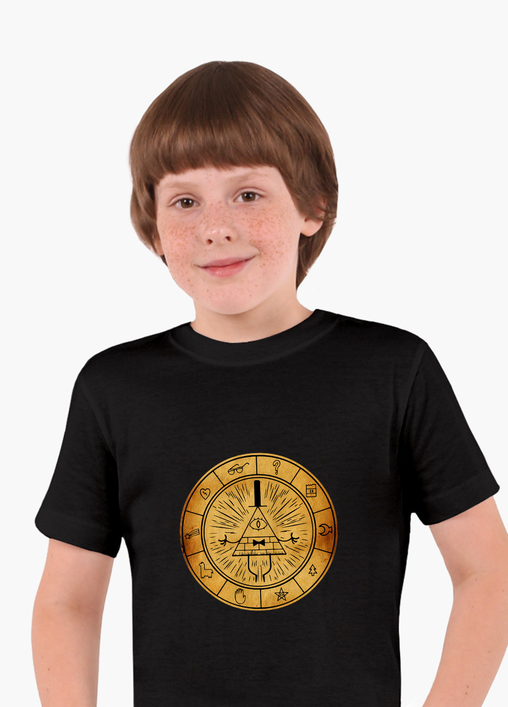 Черная демисезонная футболка детская билл шифр гравити фолз (bill cipher gravity falls)(9224-2627) MobiPrint