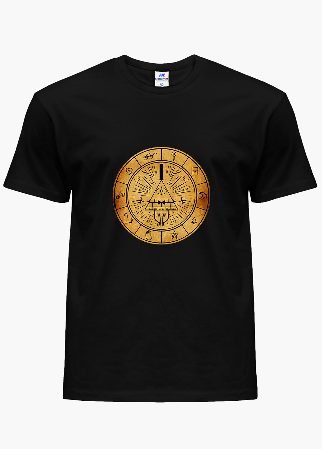 Чорна демісезонна футболка дитяча білл шифр гравіті фолз (bill cipher gravity falls) (9224-2627) MobiPrint