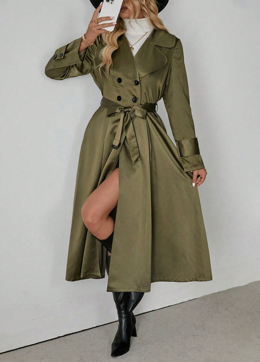 Плащ SHEIN на гудзиках демісезон (333530104)