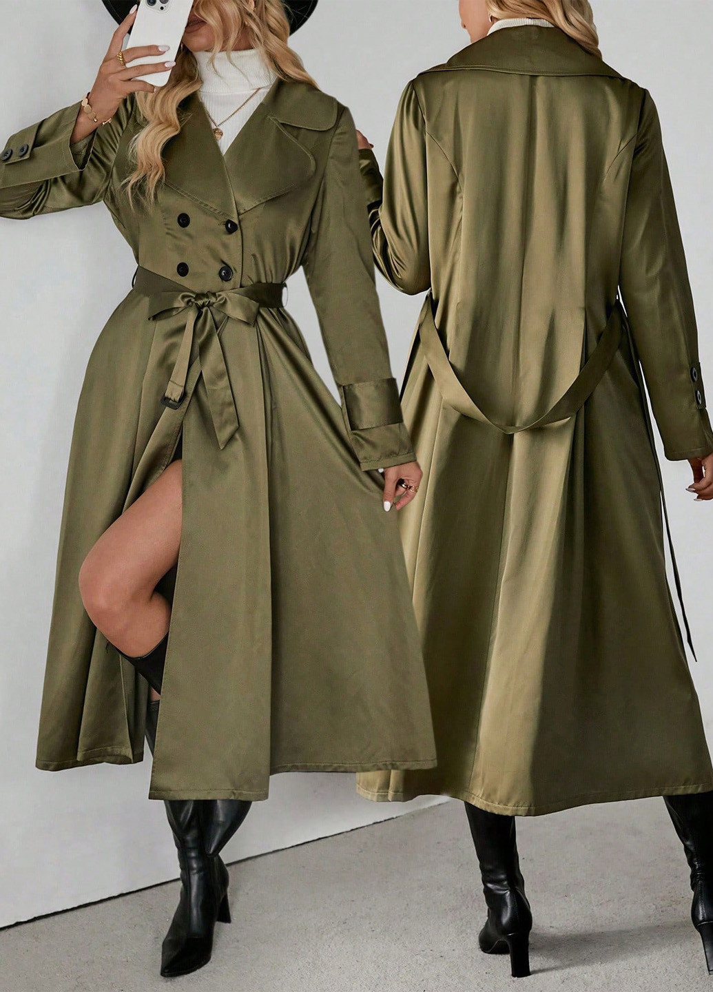 Плащ SHEIN на гудзиках демісезон (333530104)