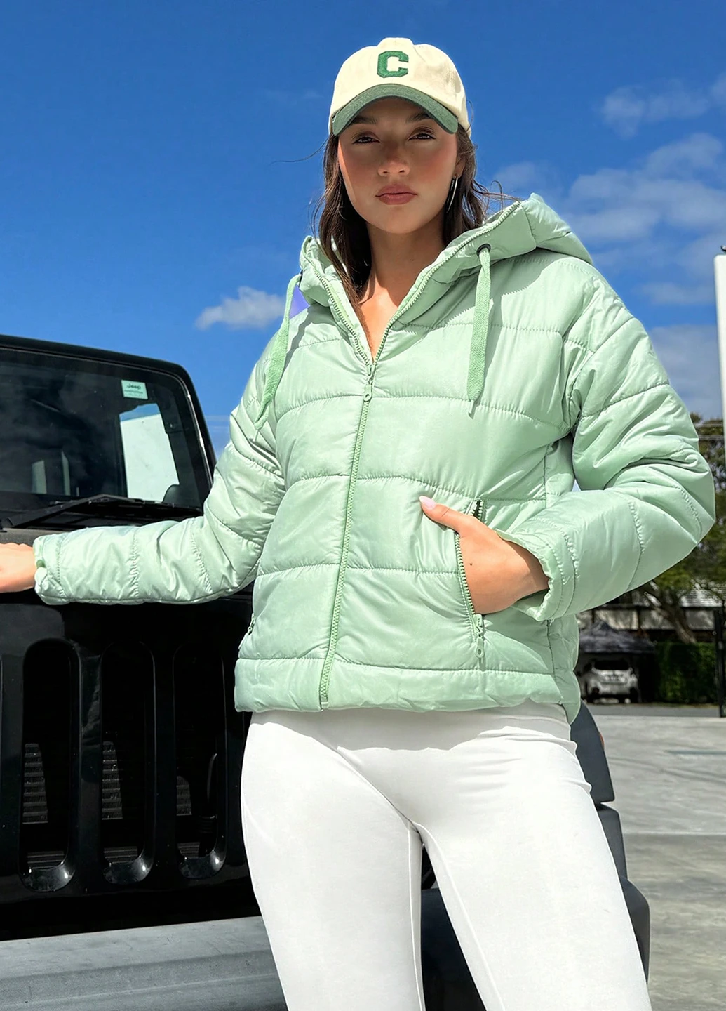 М'ятна демісезонна куртка SHEIN