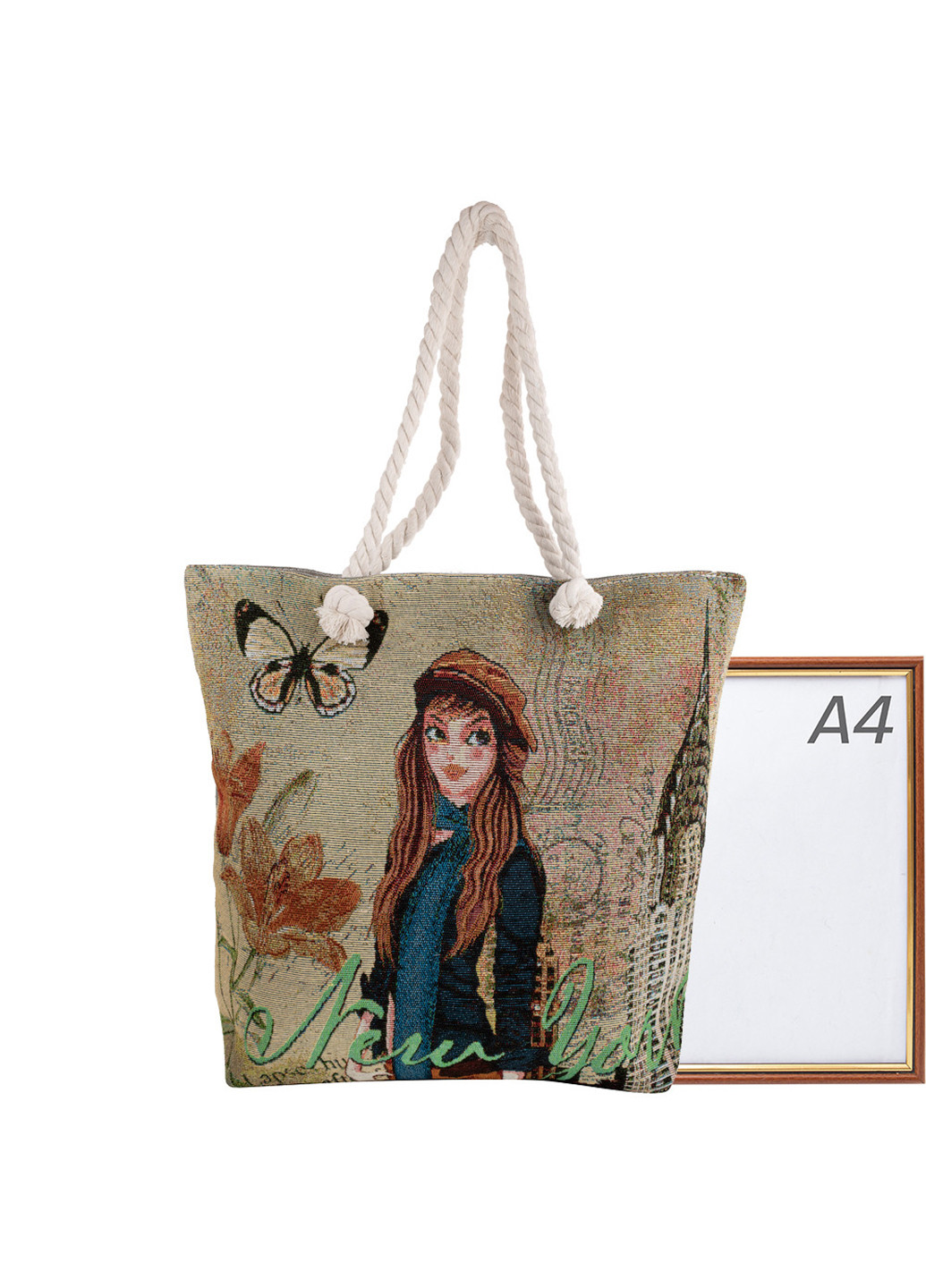 Жіноча пляжна тканинна сумка 42х38х10 см Valiria Fashion (252133921)