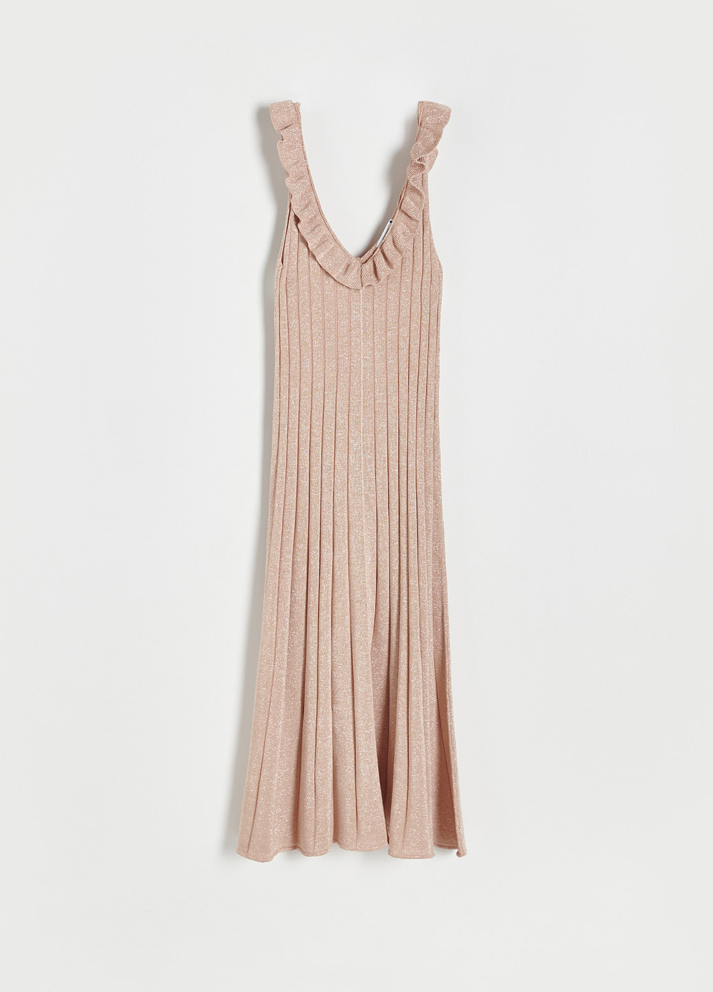 Пудровое кэжуал платье а-силуэт Reserved однотонное