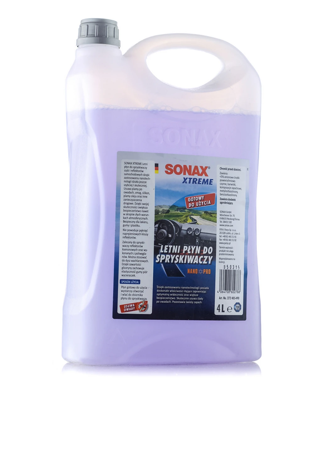 Стеклоомыватель летний Xtreme NanoPro, 4 л Sonax (119162894)