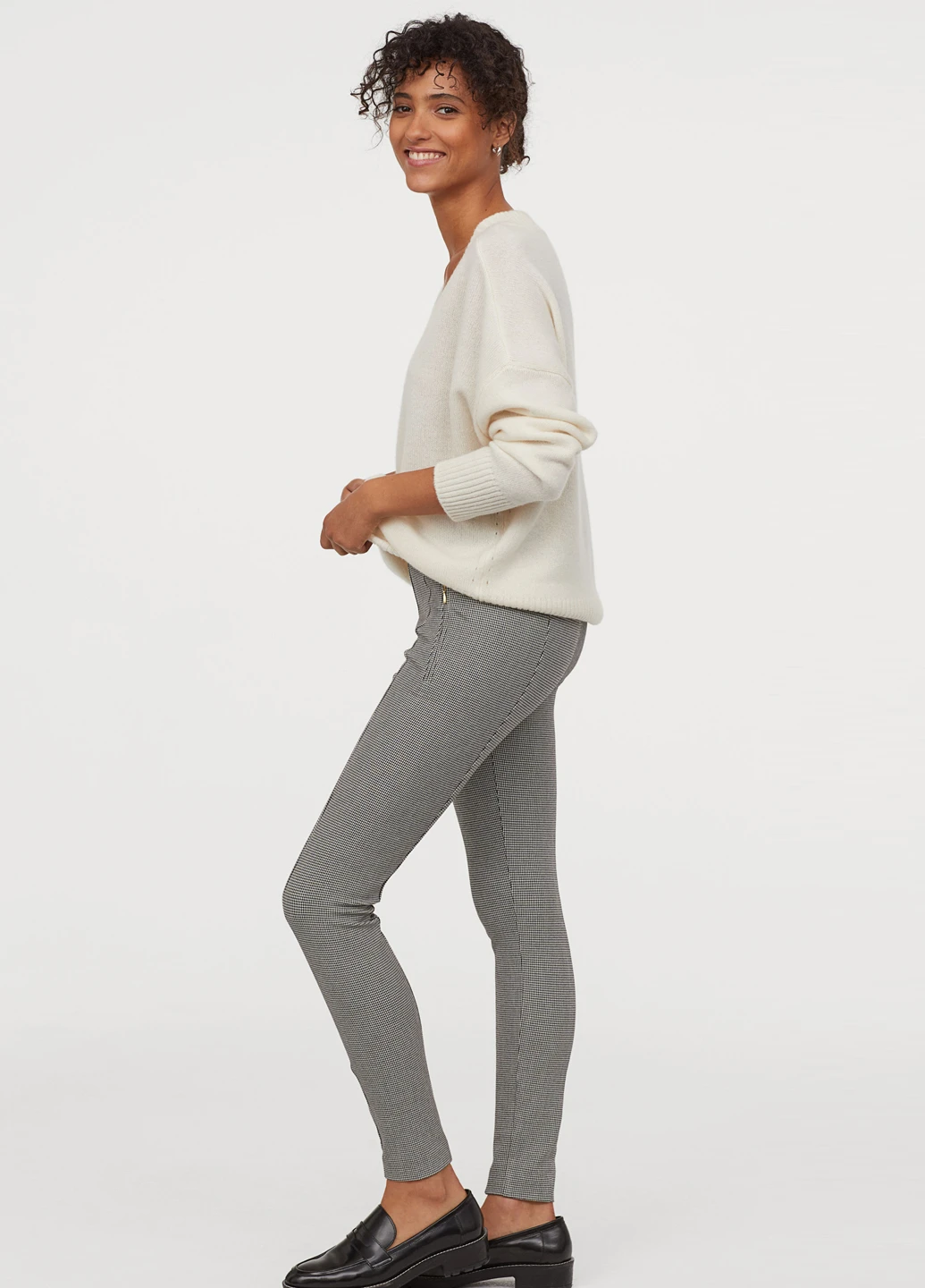 Черно-белые демисезонные леггинсы H&M