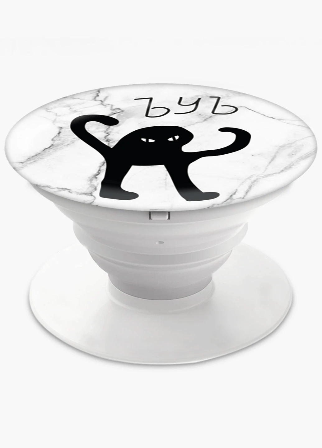 Попсокет (Popsockets) тримач для смартфону мем Чорний Кіт ЪУЪ Съука (8754-1331) Чорний MobiPrint (216748555)