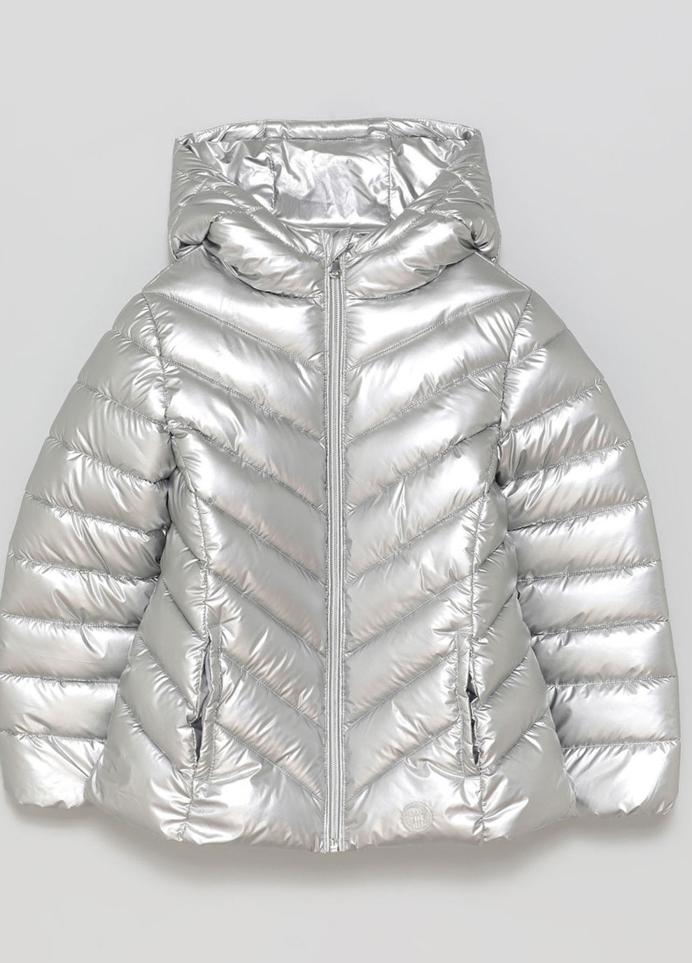 Срібна демісезонна демісезонна куртка для дівчинки 116 розмір срібляста 5811108808 Lefties