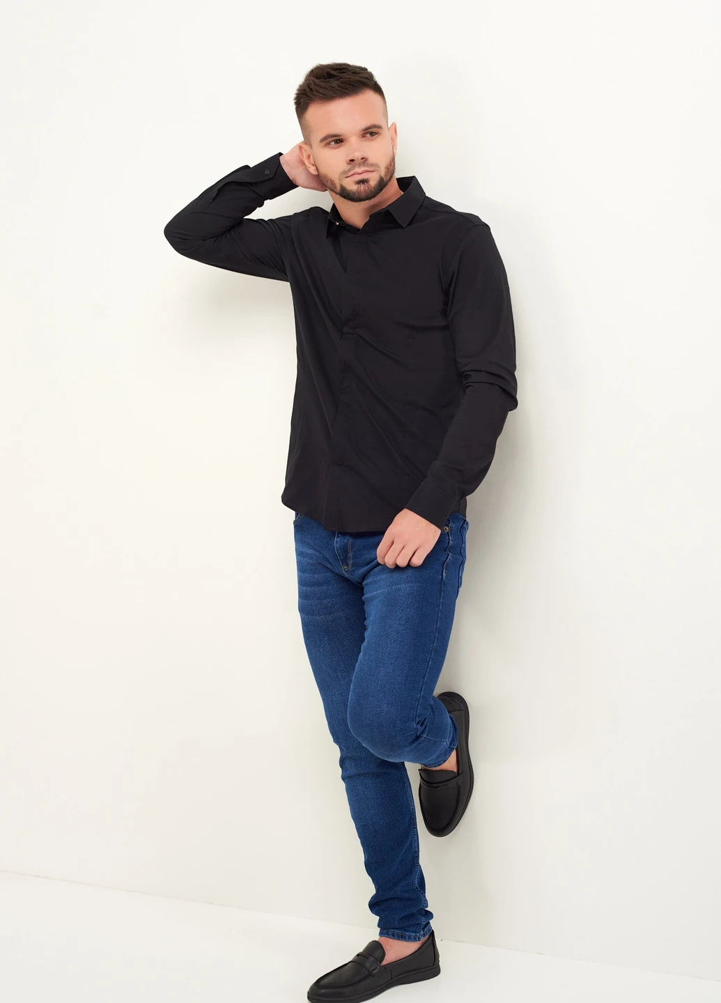 Черная повседневный рубашка Black Stone