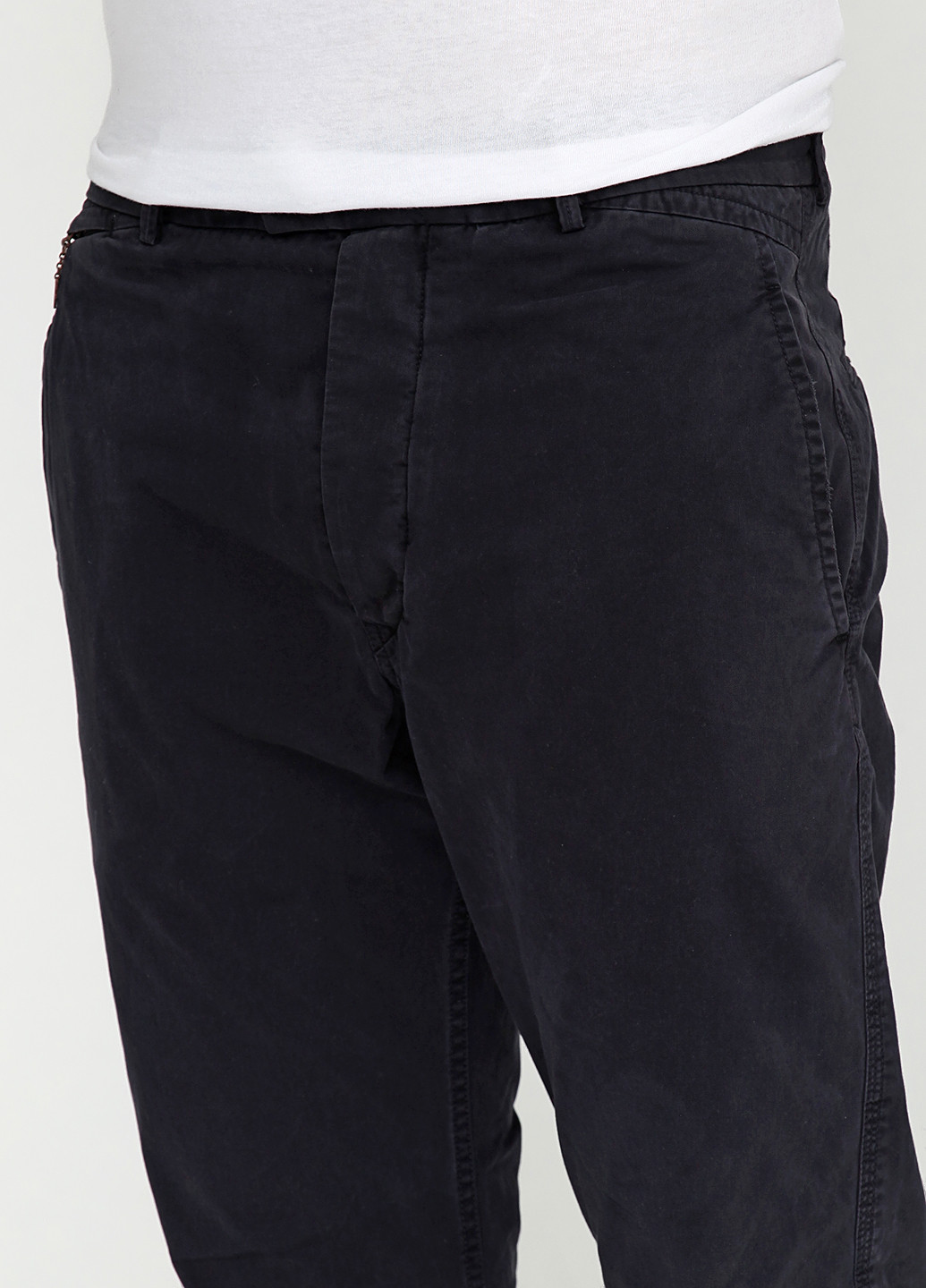 Темно-серые кэжуал демисезонные со средней талией брюки Diesel