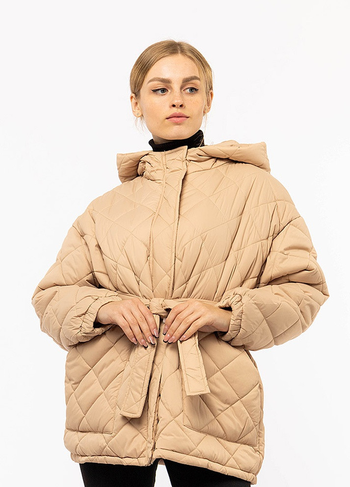 Бежевая демисезонная женская куртка No Brand