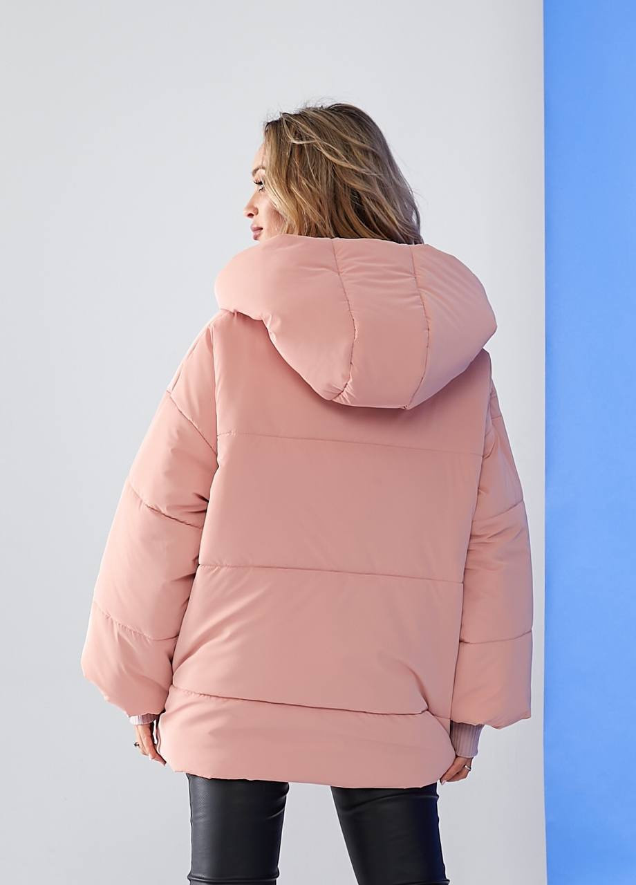 Рожева зимня тепла куртка жіноча Hand Made