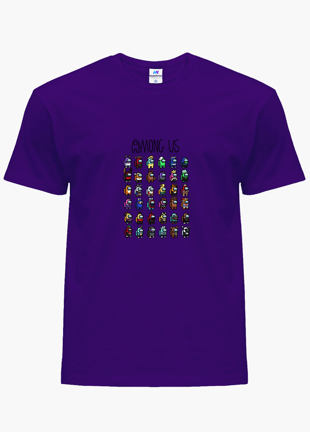 Фиолетовая демисезонная футболка детская амонг ас (among us)(9224-2587) MobiPrint