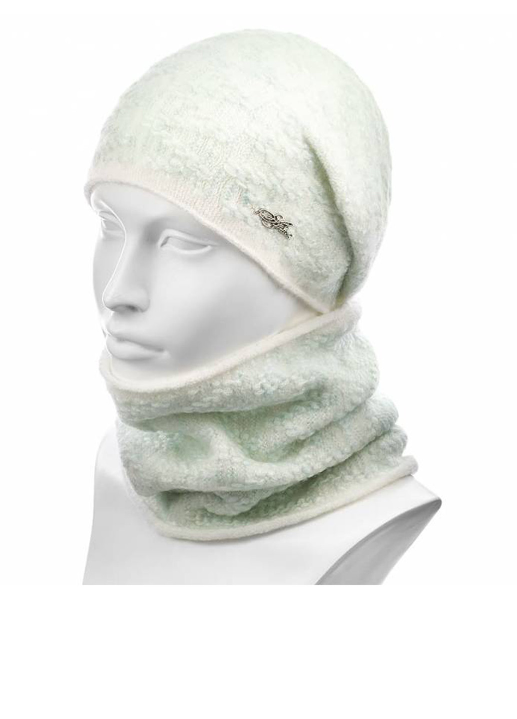 Белый зимний комплект (шапка, шарф-снуд) Atrics