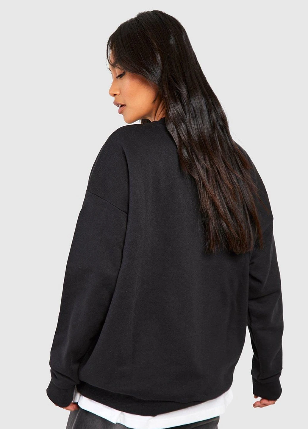 Черный свитшот Boohoo однотонный без декора (300466453)