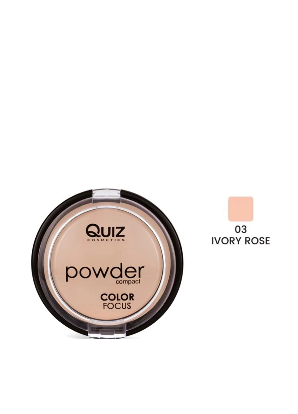 Пудра с зеркалом компактная № 03 ivory rose, 12 г Quiz (70379901)