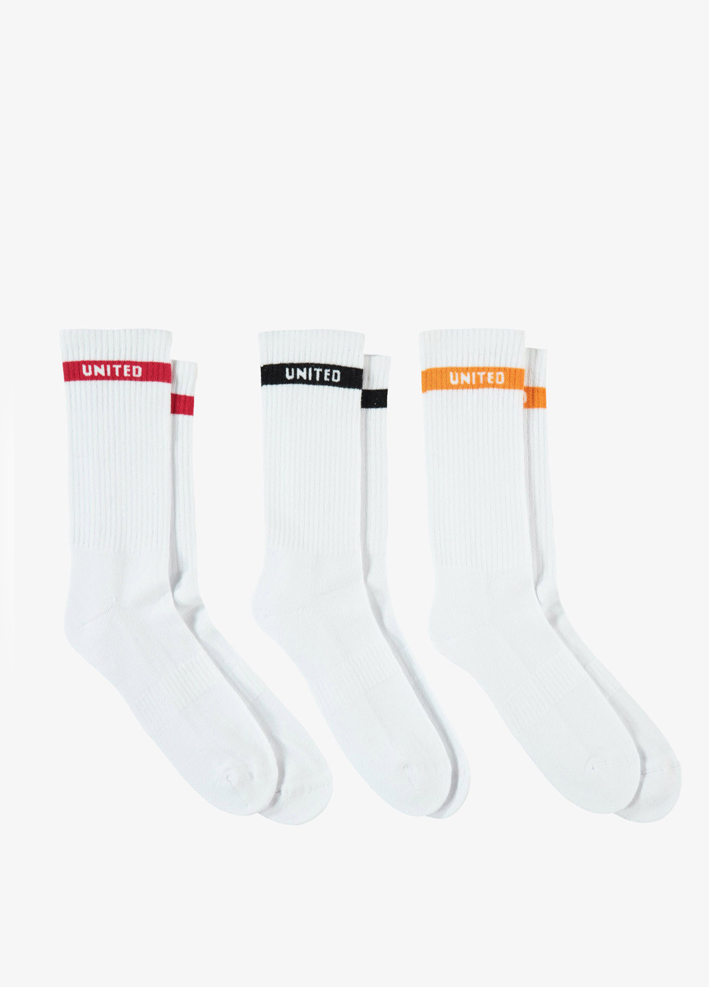Белые носки (3 пары) UNITED4 надписи (329059790)