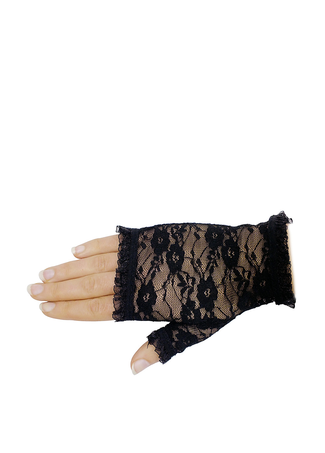 Перчатки- митенки Seta Decor фактура чёрные кэжуалы