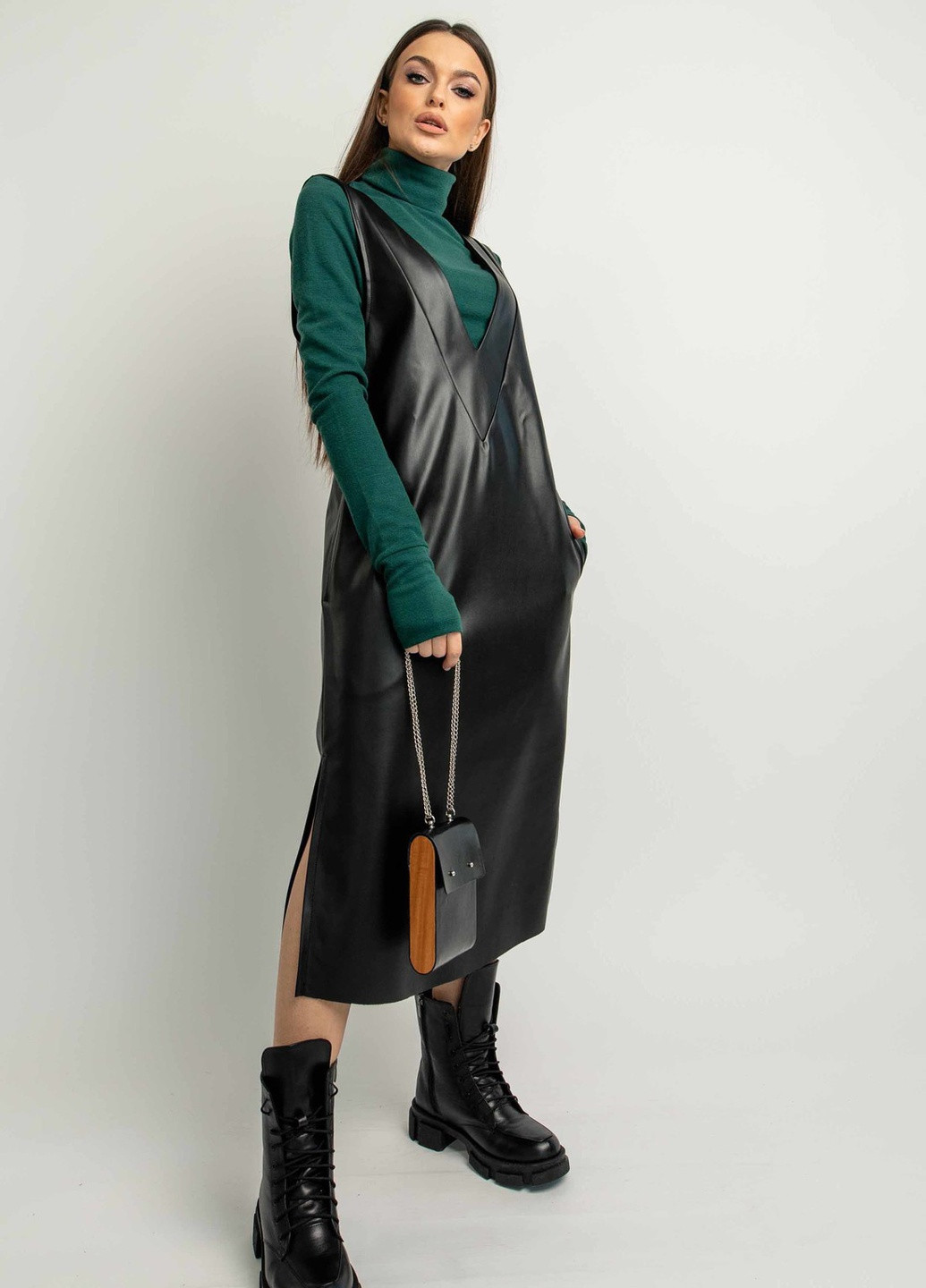 Летний женский сарафан луна сф 0221 черный Ри Мари однотонный