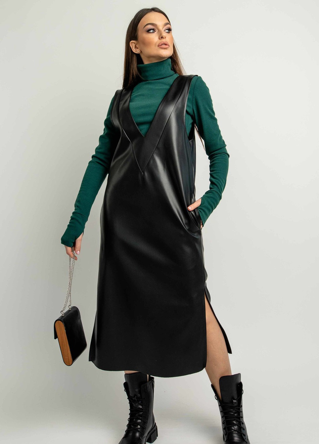 Летний женский сарафан луна сф 0221 черный Ри Мари однотонный