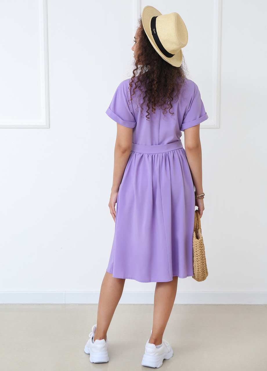 Лавандова кежуал сукня Fashion Girl однотонна