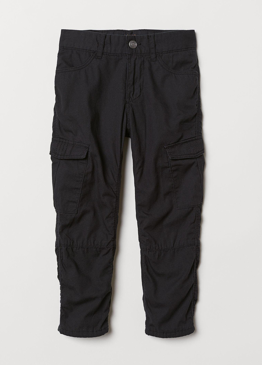 Черные кэжуал демисезонные брюки зауженные H&M