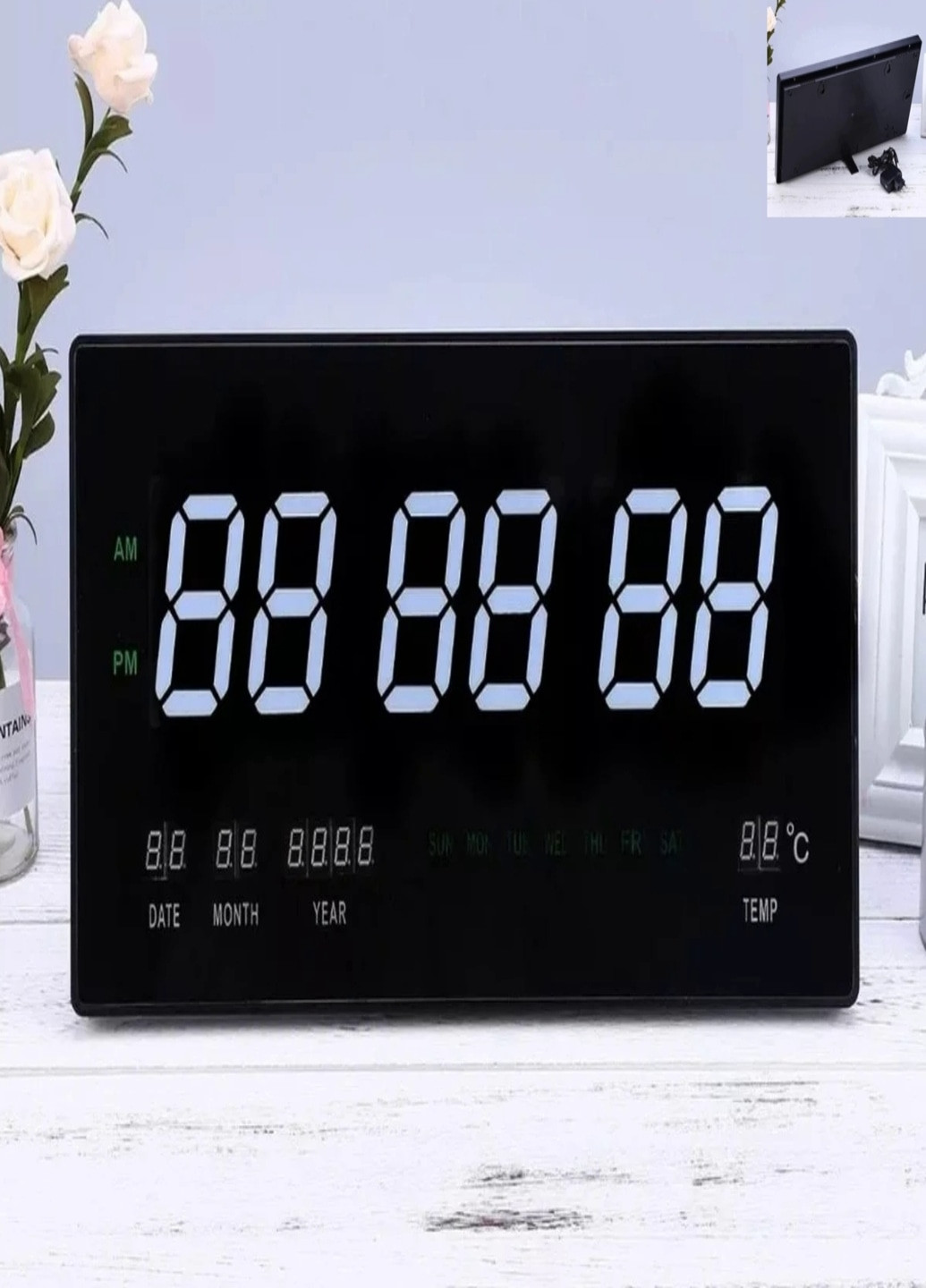 Настінний електронний годинник Led з підсвічуванням будильник з календарем и термометром (011614941) Біле підсвічування Francesco Marconi (204146815)
