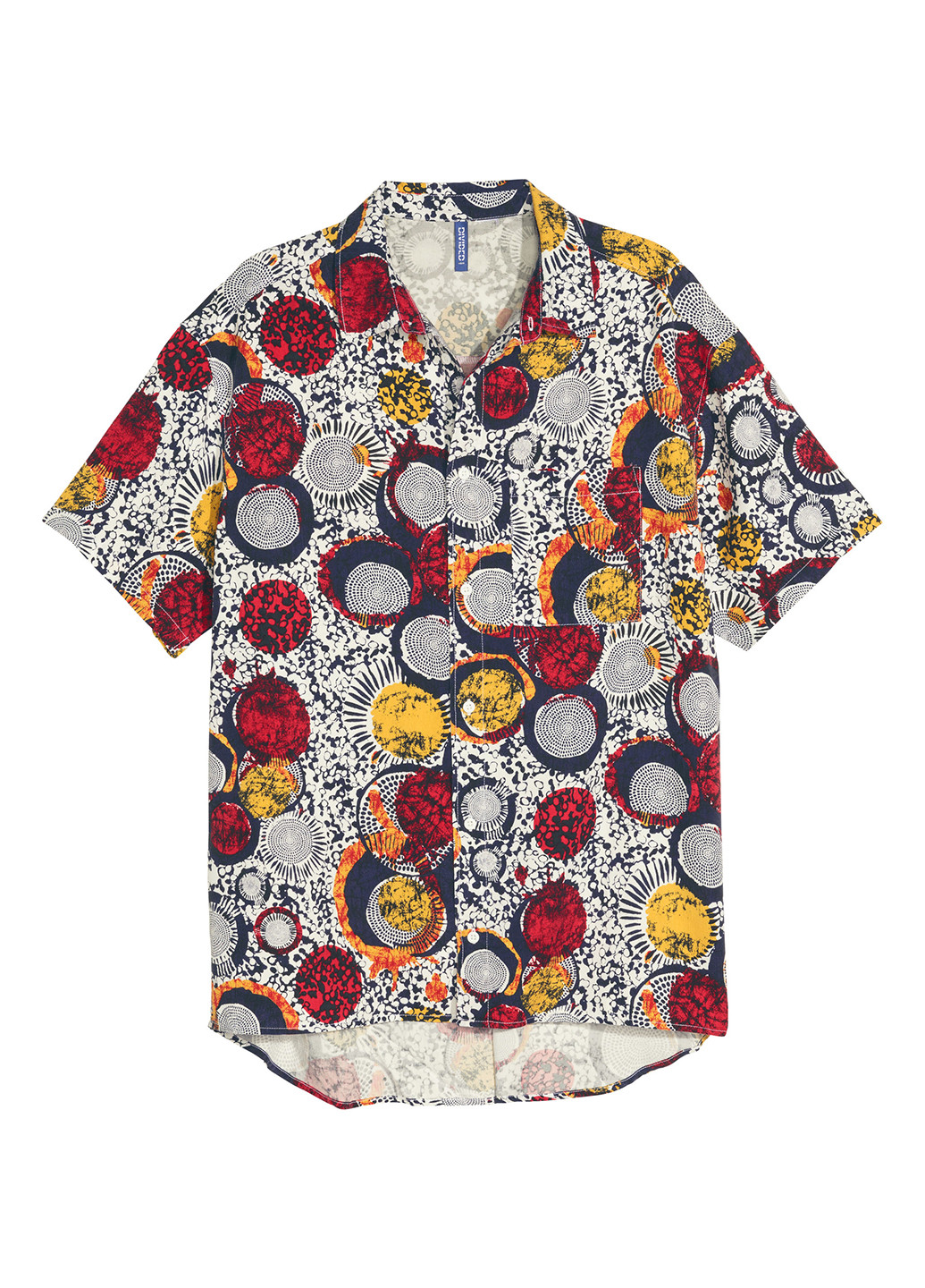 Цветная кэжуал рубашка с рисунком H&M с коротким рукавом
