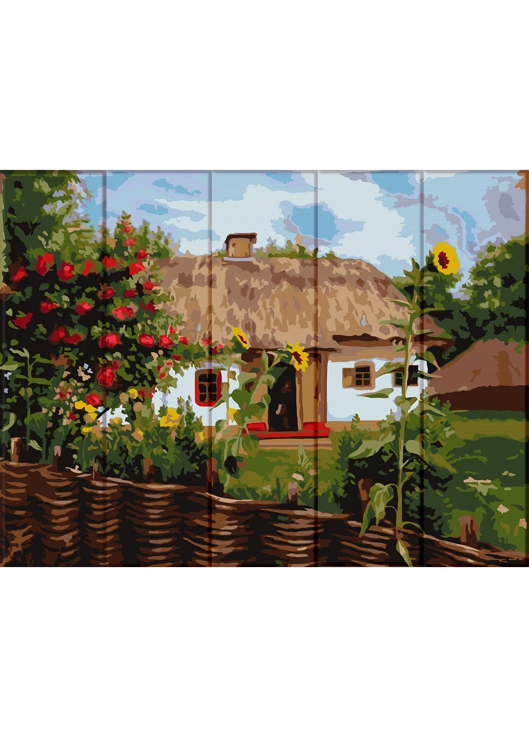 Картина за номерами на дереві "Будинок у селі" 30х40 см ArtStory (250449223)