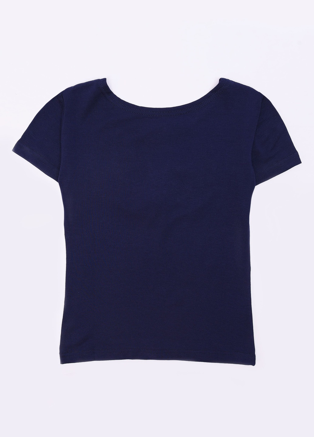 Темно-синяя летняя футболка Let's Shop