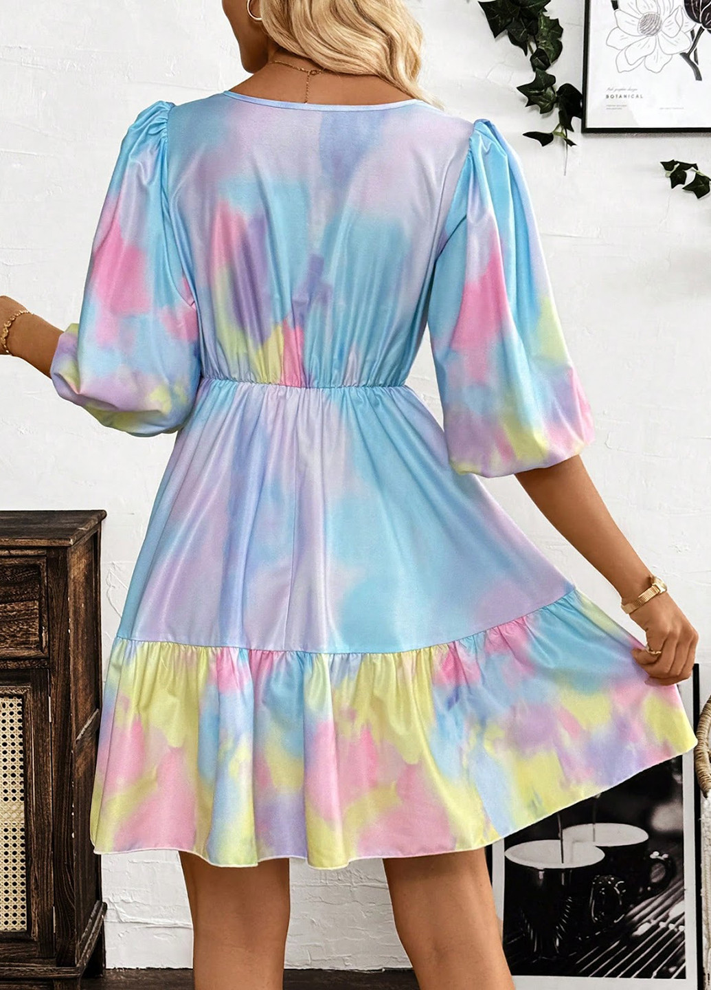 Комбінована кежуал сукня кльош SHEIN з абстрактним візерунком