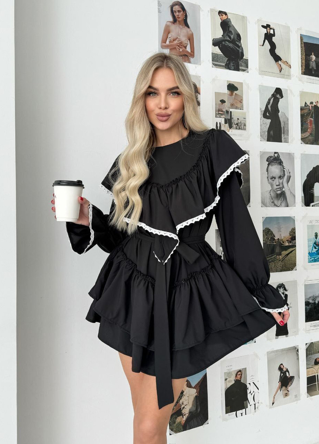 Чорна кежуал сукня а-силует No Brand однотонна