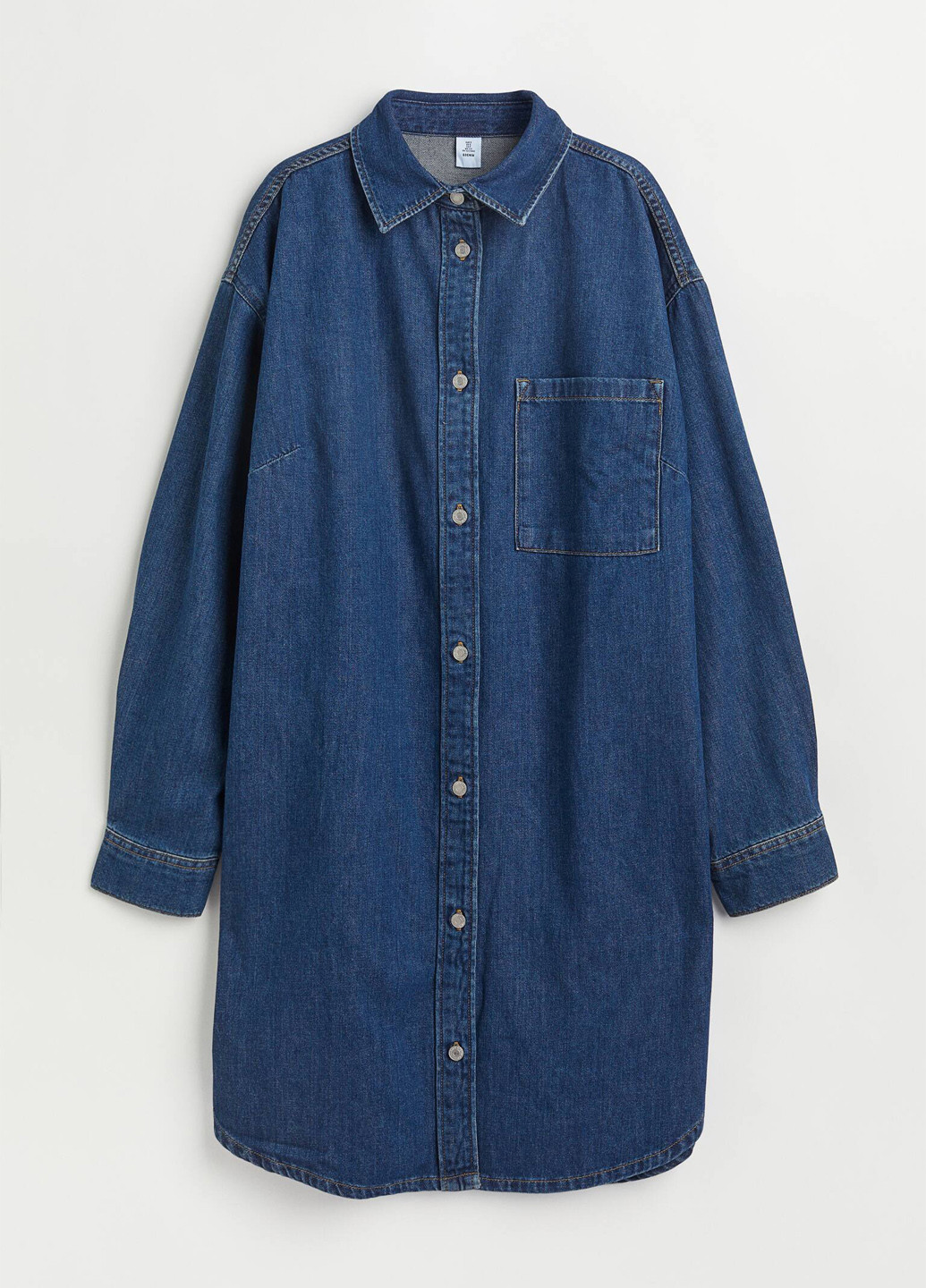 Синя джинсова сукня сукня-сорочка H&M однотонна