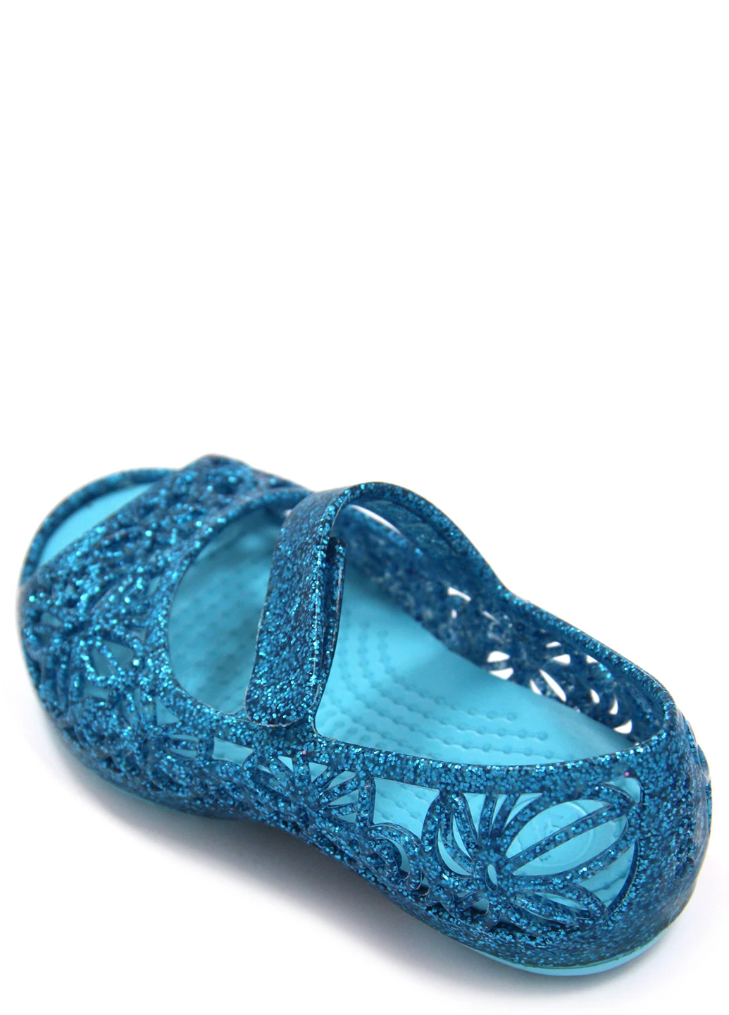 Бирюзовые босоножки для девочек isabella glitter flat ps Crocs