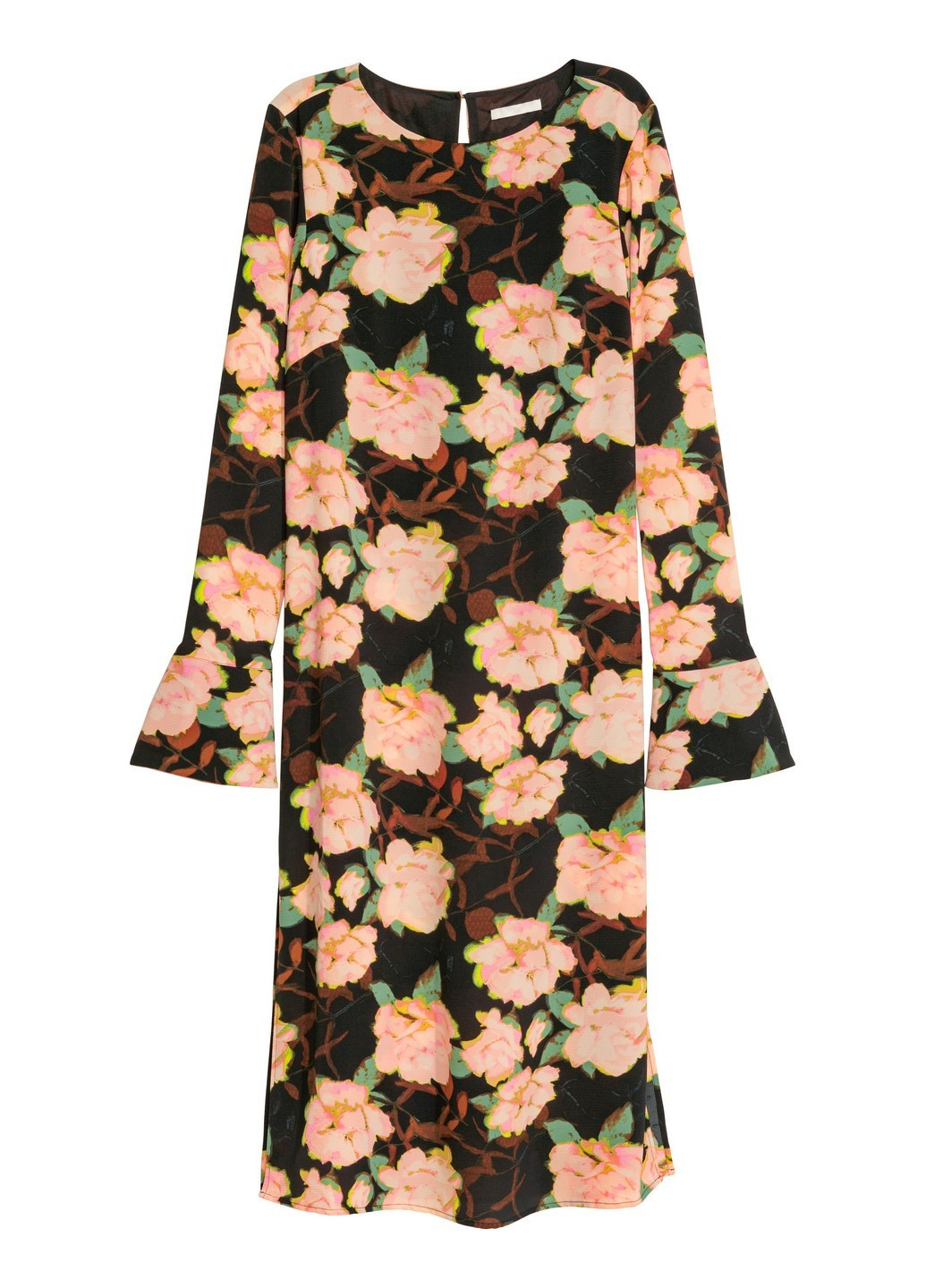 Чорна кежуал сукня H&M з квітковим принтом