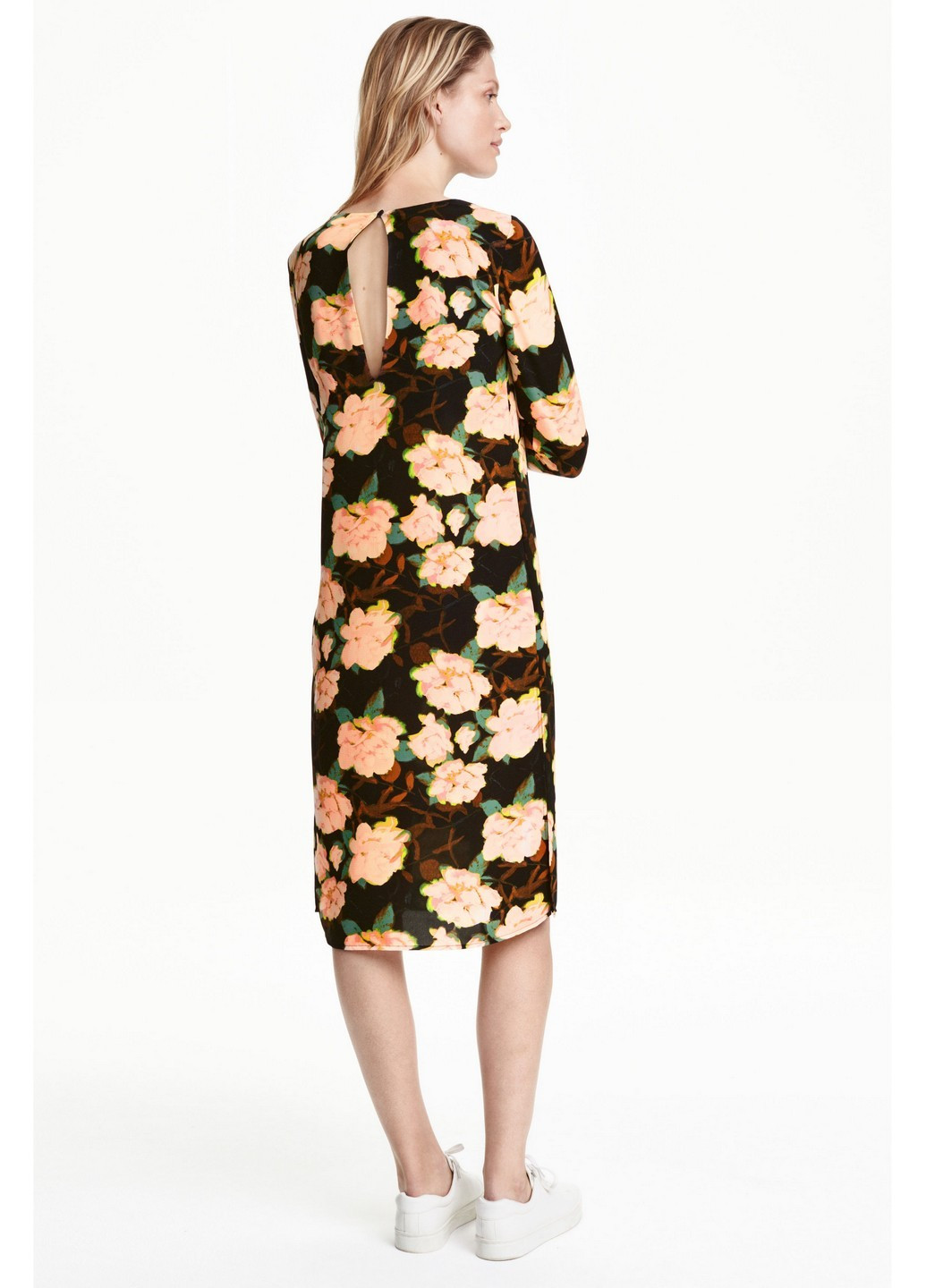 Чорна кежуал сукня H&M з квітковим принтом