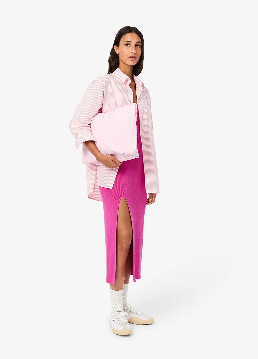 Рожева кежуал сукня силуетна Lacoste однотонна