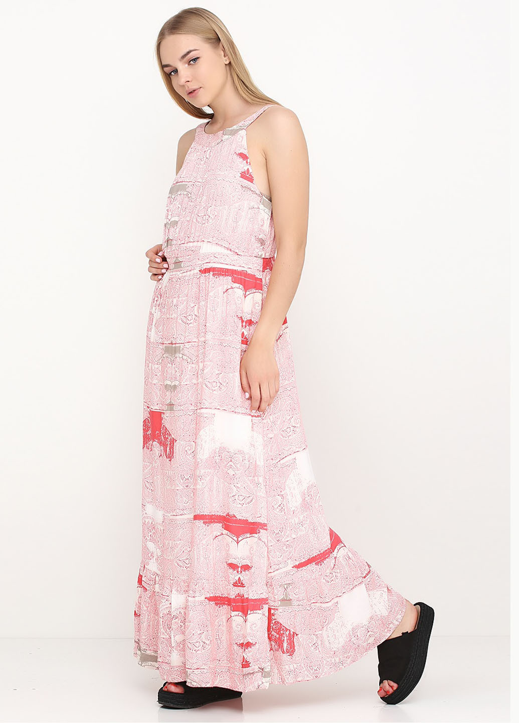 Світло-рожева кежуал плаття, сукня кльош Francesca's з абстрактним візерунком