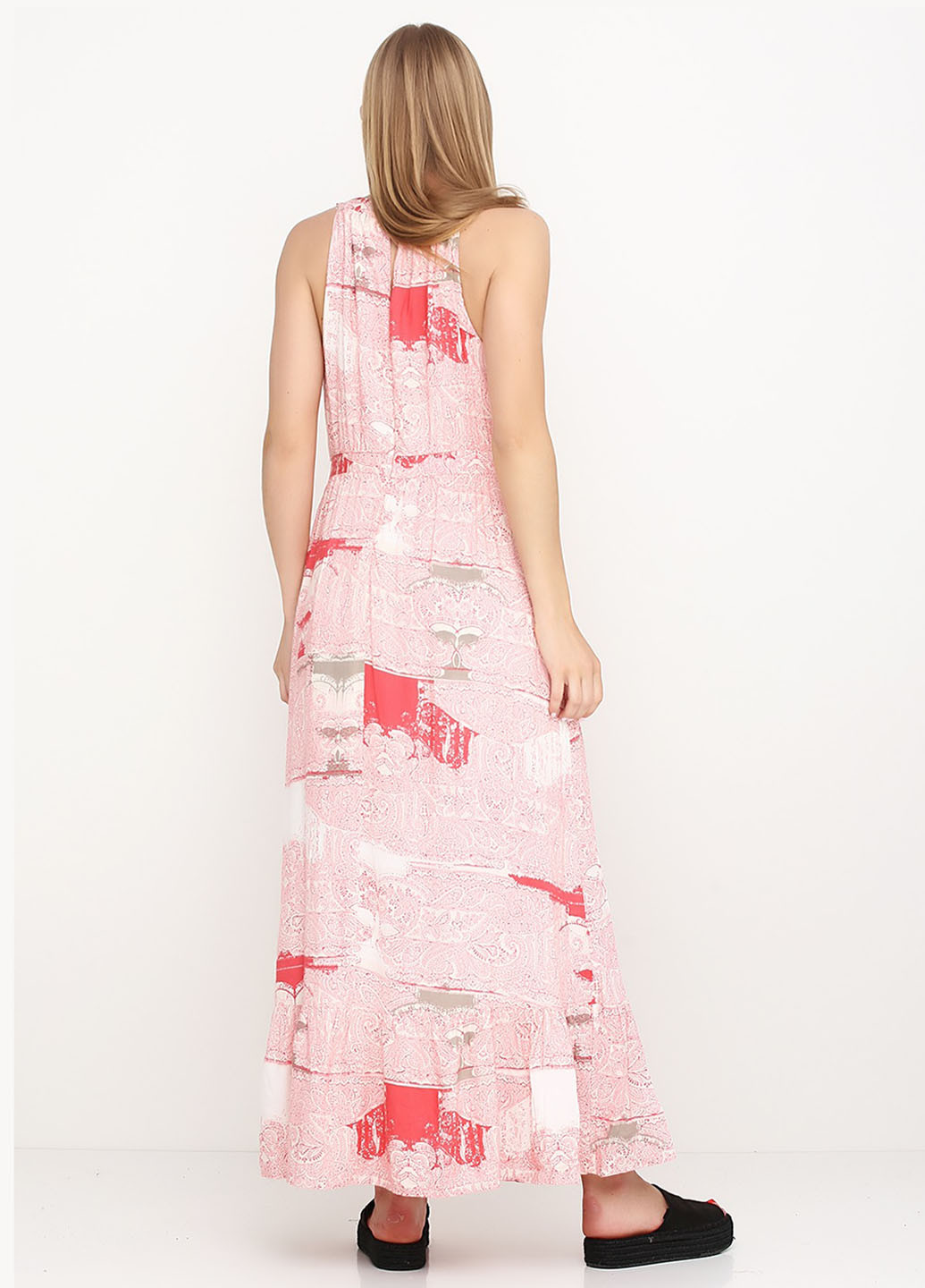 Светло-розовое кэжуал платье клеш Francesca's с абстрактным узором