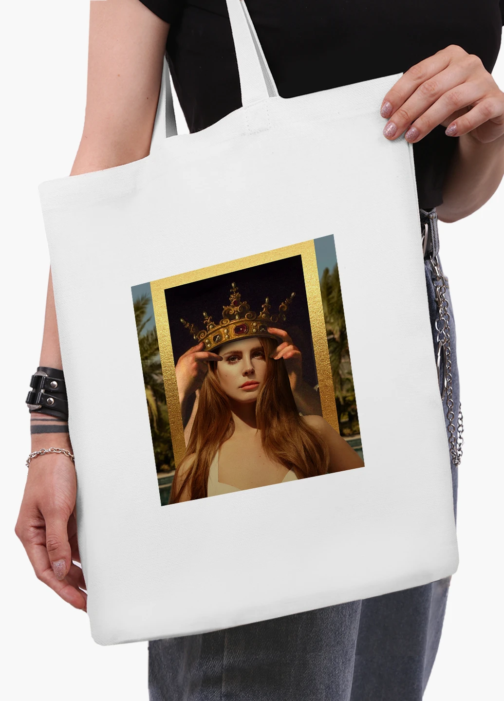 Эко сумка шоппер белая Ренессанс Лана дел Рей (Renaissance Lana Del Rey) (9227-1590-WT2) Еко сумка шоппер біла 41*35 см MobiPrint (219124508)