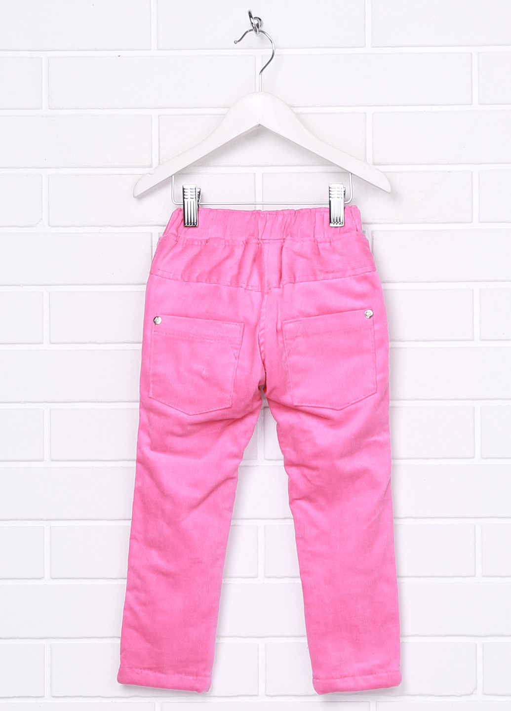 Розовые кэжуал осенние с высокой талией брюки Одягайко
